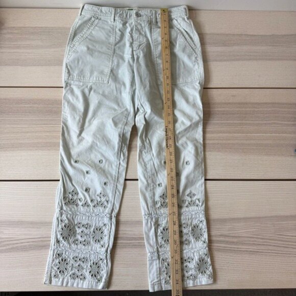 Anthropologie Eyelet Wanderer Utility Pants AG Adriano Cropped Pants women 26 - Picture 7 of 10